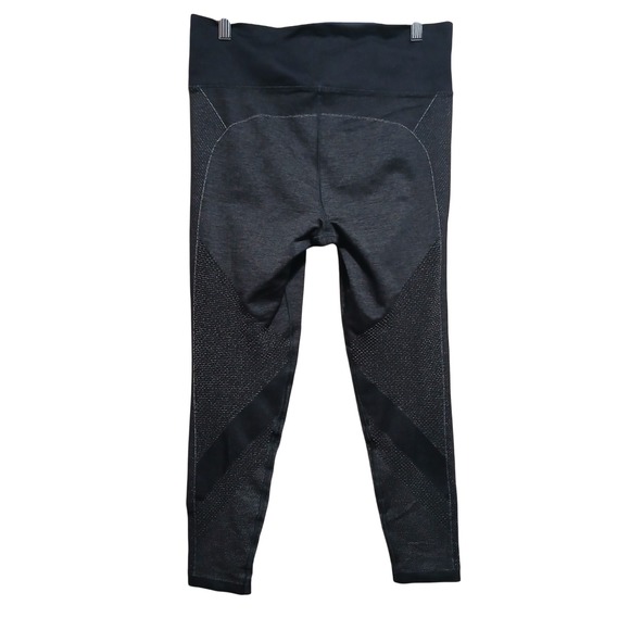 Athleta Leggings High Rise Athletic Workout Heathered Black Gray L‎ - Picture 2 of 5